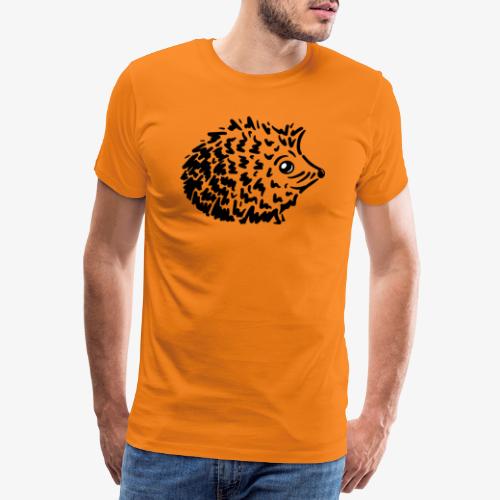 Herbstlicher Igel (schwarz-weiß Stencil-Look) - Männer Premium T-Shirt