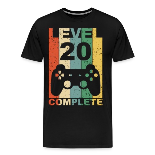 20. Geburtstag 20 Jahre Level Complete Gamer - Männer Premium T-Shirt