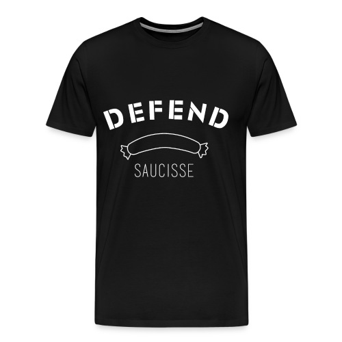 DEFEND SAUCISSE | Blanc - T-shirt Premium Homme