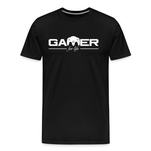 Gamer For Life White by JuiceMan Benji - Men's Premium T-Shirt