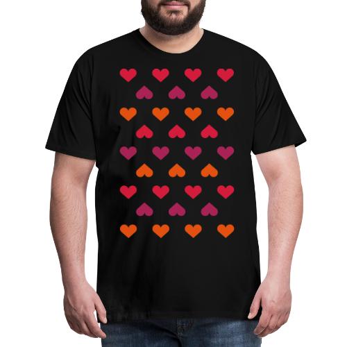 Little Hearts Stencil Pattern - Männer Premium T-Shirt