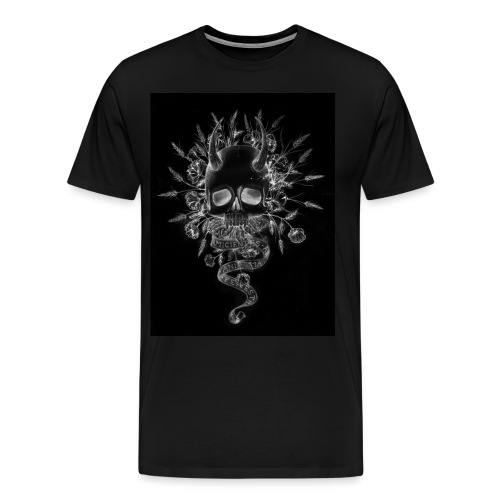 artworkSkull and flowers tshirt print negative - Men's Premium T-Shirt