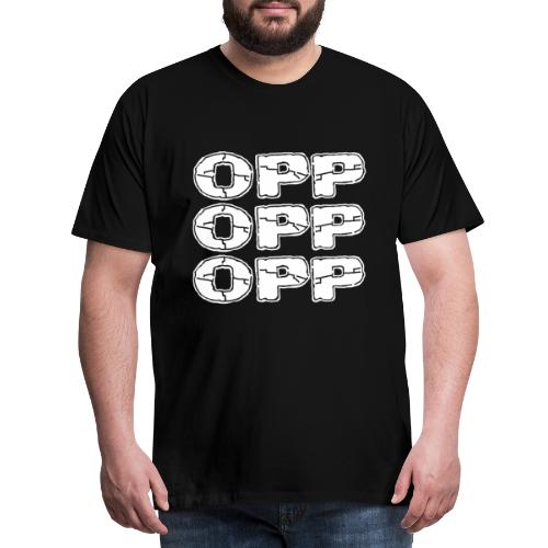 OPP Logo White - Miesten premium t-paita