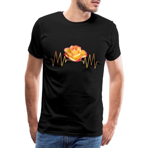 Rose, Herzschlag, Rosen, Blume, Herz, Frequenz - Männer Premium T-Shirt