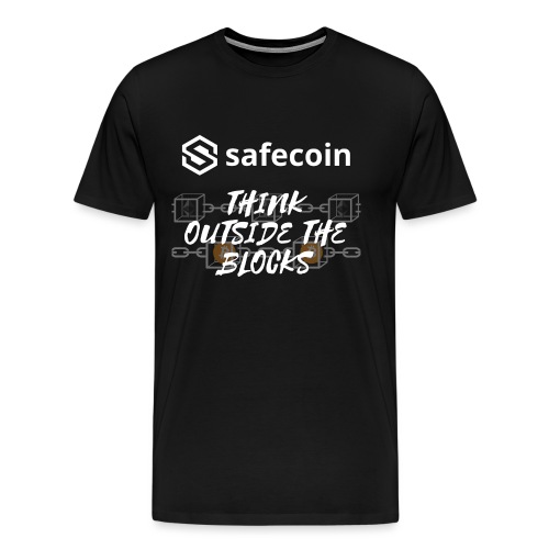 Safecoin Think Outside the Blocks (white) - Men's Premium T-Shirt