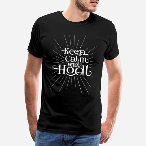 Bliv rolig og Hodl - Vintage stil Mørk - Herre premium T-shirt