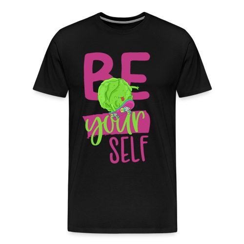 Be yourself happy Veggie Kohlkopf - Vegan Skater - Männer Premium T-Shirt