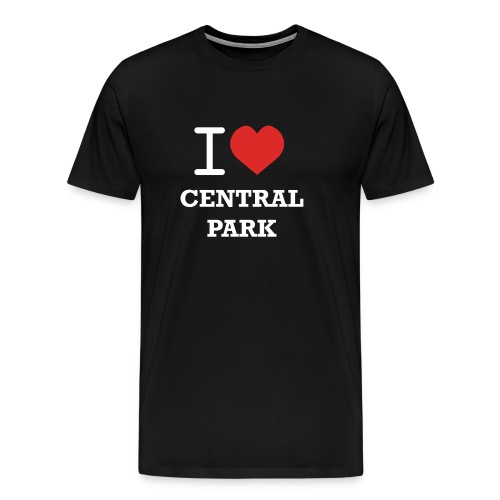 Musta t-paita I Love Central Park -logolla - Miesten premium t-paita