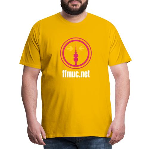 FFMUC Logo mit URL weiß - Männer Premium T-Shirt
