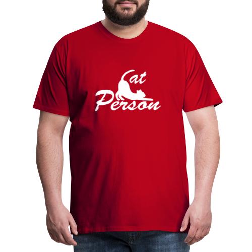 cat person - weiss auf schwarz - Männer Premium T-Shirt