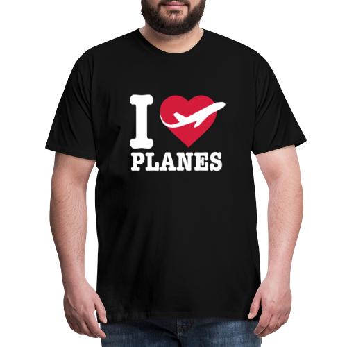 Adoro gli aerei - bianchi - Maglietta Premium da uomo