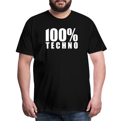 100% Techno Schriftzug Floorfreude Rave Festivals - Männer Premium T-Shirt