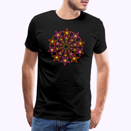 fraktal stjerne 3 farve neon - Herre premium T-shirt