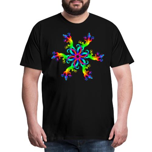 Gecko, Regenbogen, Mandala, Goa, Trance, Psytrance - Männer Premium T-Shirt