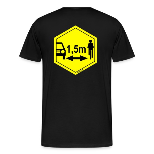 Turvaetäisyys 1,5 m - Miesten premium t-paita
