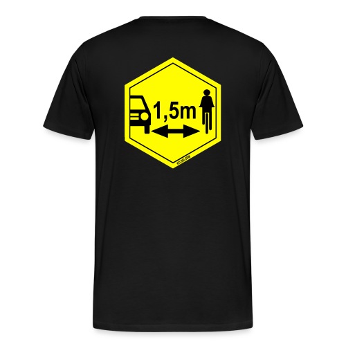 Turvaetäisyys 1,5 m - Miesten premium t-paita