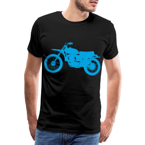 motocicleta azul de motocross - Camiseta premium hombre