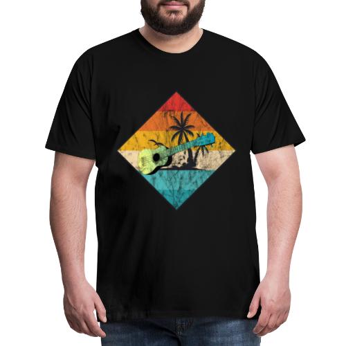 Ukulele mit Palmen Strand Geschenkidee - Männer Premium T-Shirt