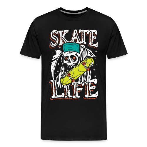 Skate-Leben | Rollender Punk-Schädel - Männer Premium T-Shirt