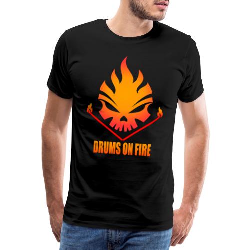 Drums on Fire Skull Totenkopf - Männer Premium T-Shirt