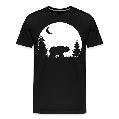 Bär Wald Wildnis Natur Geschenk Mond - Männer Premium T-Shirt