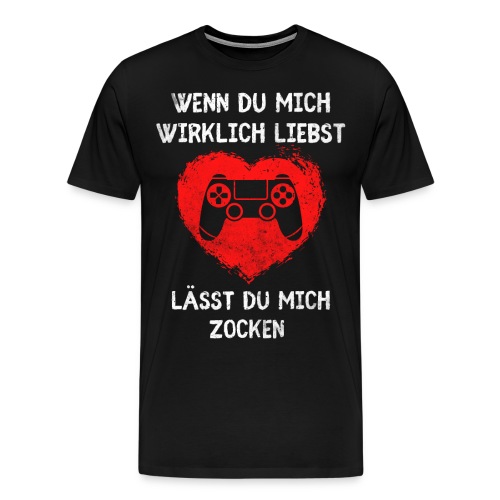 Gamer Geschenk Gaming Geburtstag Herz - Männer Premium T-Shirt