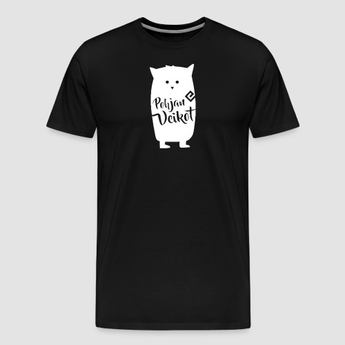 Veikko-pöllö valkoinen - Miesten premium t-paita