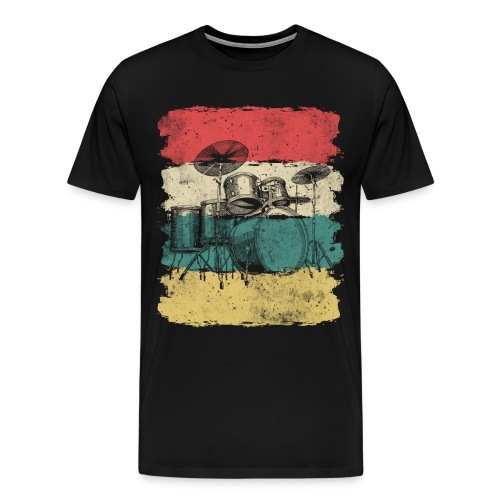Schlagzeug Drums Retro - Männer Premium T-Shirt