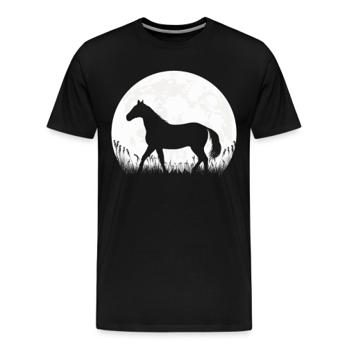 Pferd Mond Schlafshirt Geschenk - Männer Premium T-Shirt