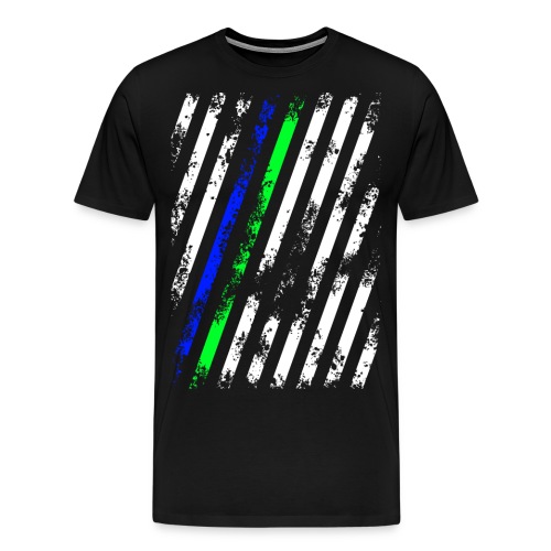 Stripes Weiß Blau Grün - Männer Premium T-Shirt
