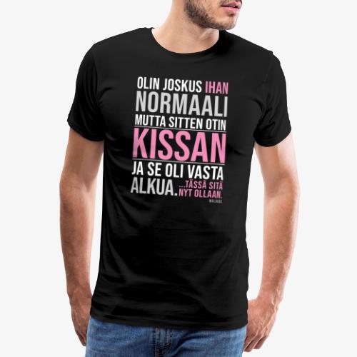Vasta Alkua Kissa - Miesten premium t-paita