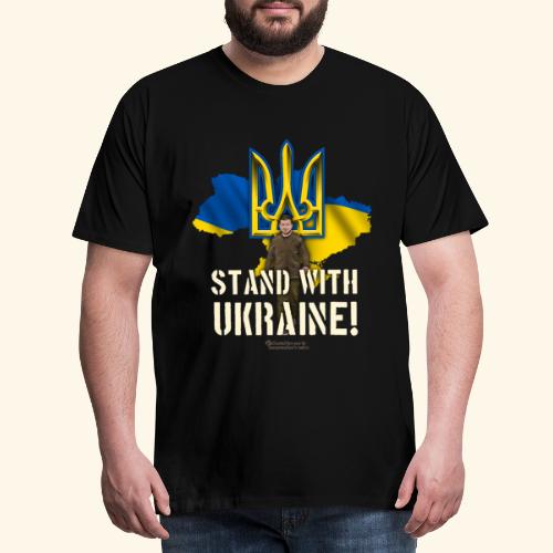 Ukraine Dreizack Selenskyj Stand with Ukraine - Männer Premium T-Shirt