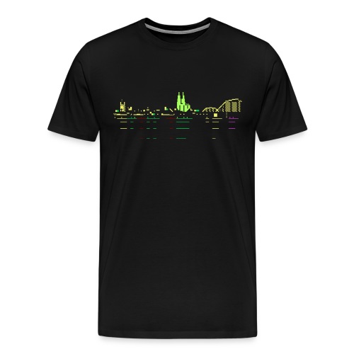 KÖLSCII ( PETSCII Köln Panorama Pixelart ) - Männer Premium T-Shirt