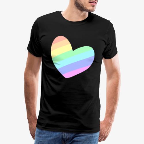 Pastal Rainbow Heart - Mannen Premium T-shirt