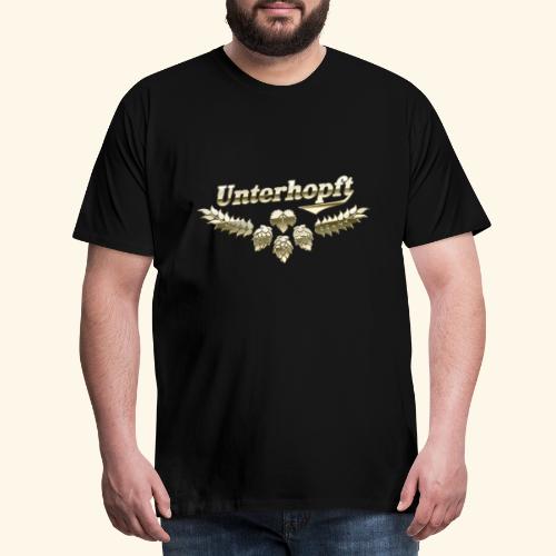 Lustiger Biertrinker Spruch Unterhopft - Männer Premium T-Shirt