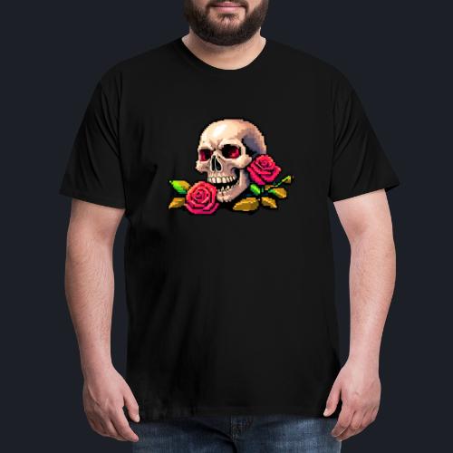 8Bit Skull - Red eyes - Männer Premium T-Shirt