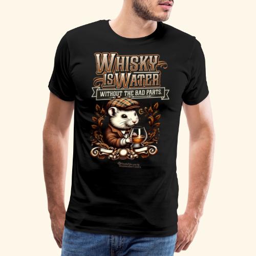 Whisky T-Shirt Design Maus mit Glas Scotch - Männer Premium T-Shirt