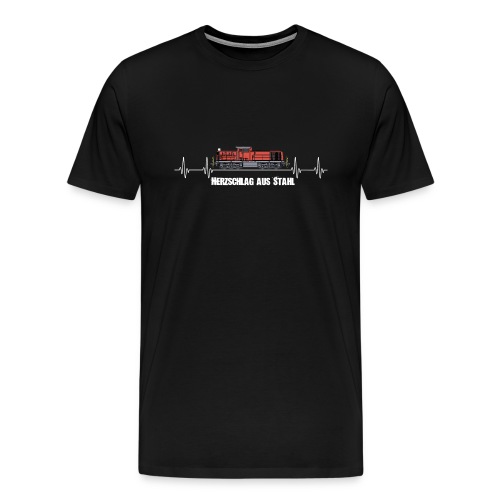 Herzschlag aus Stahl Lokrangierführer Eisenbahner - Männer Premium T-Shirt