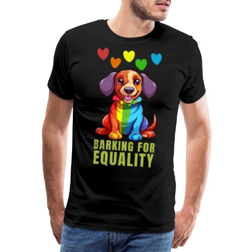 Barking for equality - Gay pride - Premium T-skjorte for menn