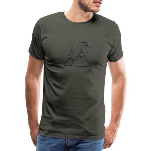 Natur, Sterne, Berge, Minimalistisch - Männer Premium T-Shirt