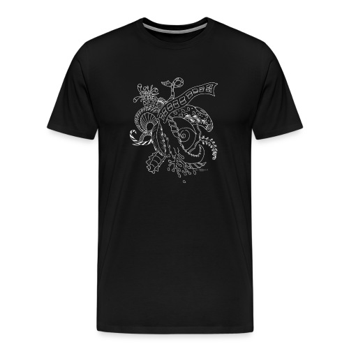 Fantasia valkoinen scribblesirii - Miesten premium t-paita
