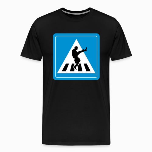 Silly walk zebrapad verkeersbord Zierikzee Zeeland - Mannen Premium T-shirt