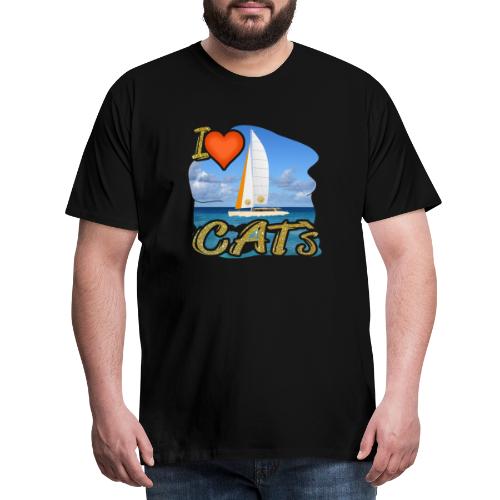 I Love CAT`s - Catamaran / Katamaran - Männer Premium T-Shirt