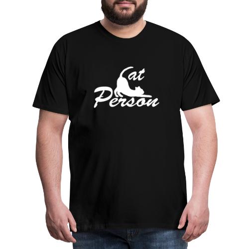 cat person - weiss auf schwarz - Männer Premium T-Shirt