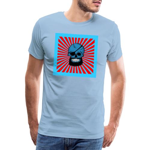 Crâne Bleu de Pirate - T-shirt Premium Homme
