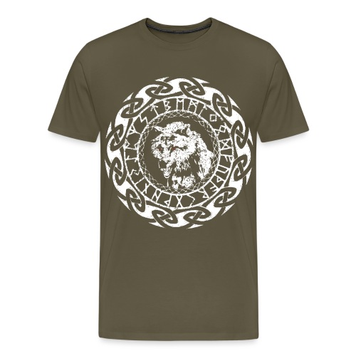 Fenrir Geri Freki Wolf Wikinger Tribal Runen - Männer Premium T-Shirt