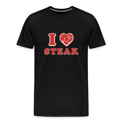 I love steak - Steak in Herzform Grillshirt - Barc - Männer Premium T-Shirt