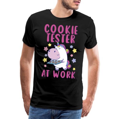 Cookie Tester At Work - Einhorn mit Keksen - Männer Premium T-Shirt