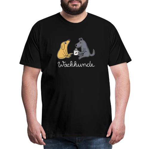 Wachhund trinkt Kaffee Koffein weckt müde Hunde - Männer Premium T-Shirt