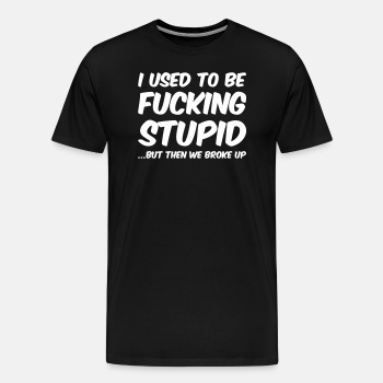 I used to be fucking stupid, but then we broke up - Premium T-shirt for men